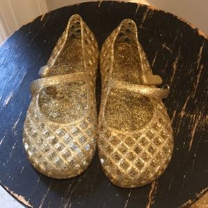 Little girls Gold Jellies